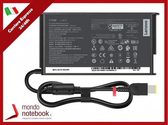 Alimentatore Originale Lenovo 170W 20V 8,5A (4,5mm x 11mm)