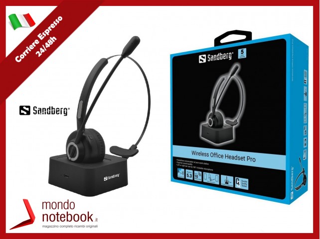 Cuffia con Microfono Wireless Sandberg Office Headset Pro