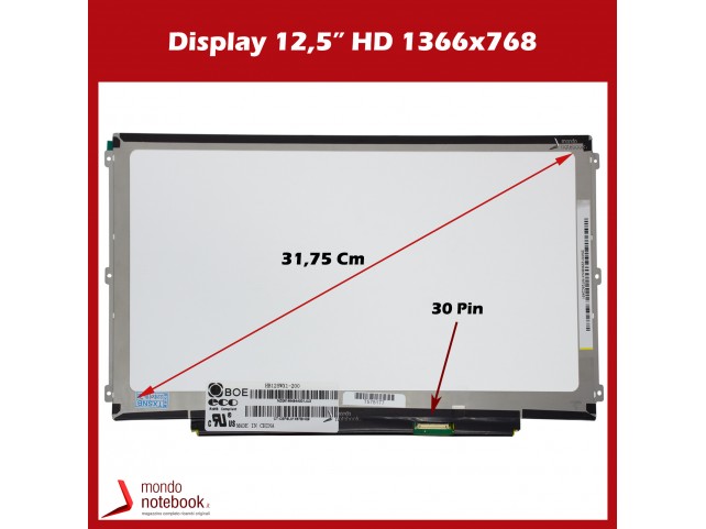 Display LED 12,5" (1366x768) HD 30 pin