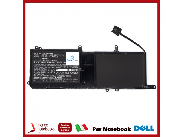Batteria Coreparts per Dell 64.60Wh Li-Pol 15.2V 4250mAh