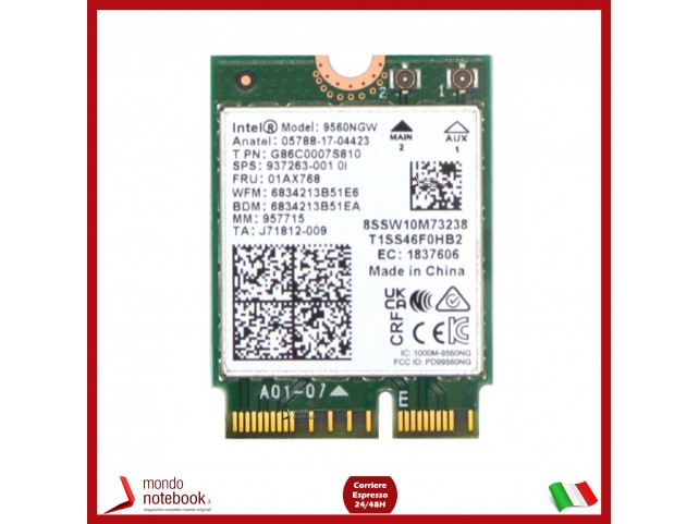 Scheda Wireless WiFi Intel AC 9560 M.2 2230