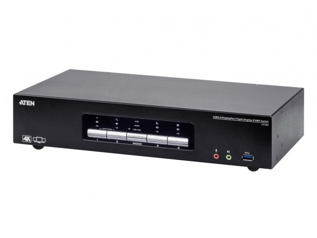 Aten CS1964-AT-G 4-Port USB3.0 4K DisplayPort  Triple Display KVMP Switch