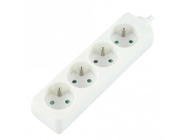 LOGON PROFESSIONAL LPS055 4-WAY POWER STRIP: WHITE -  16A - 1.5M CABLE