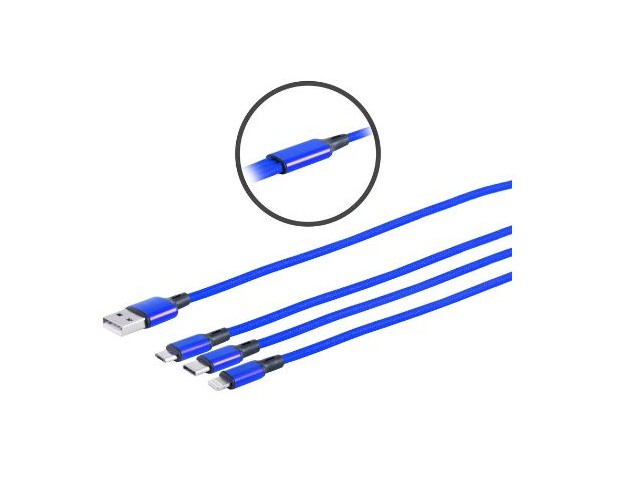 MicroConnect MC-USBA-3WAY USB-A splitter cable with  USB-C USB Micro-B and