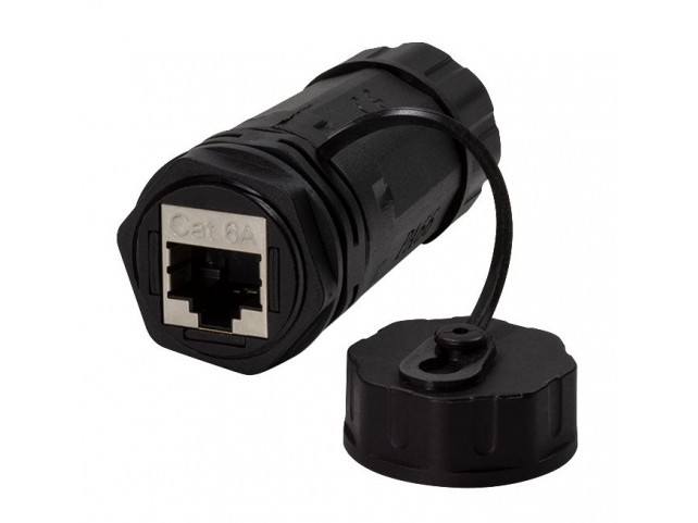 LOGON PROFESSIONAL TWPGLAND84 OUTDOOR WATERPROOF CAT6A  BULKHEAD COUPLER IP68 W/GLAND