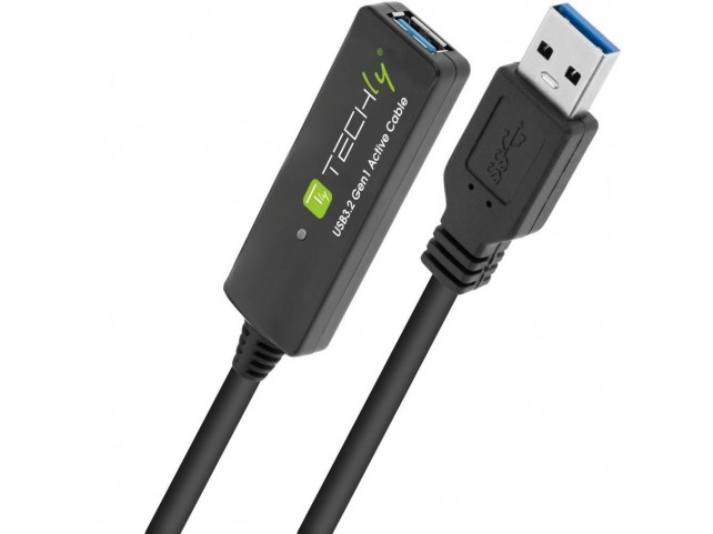 Techly ICUR30100G Usb Cable 10 M Usb 3.2 Gen 1  (3.1 Gen 1) Usb A Black