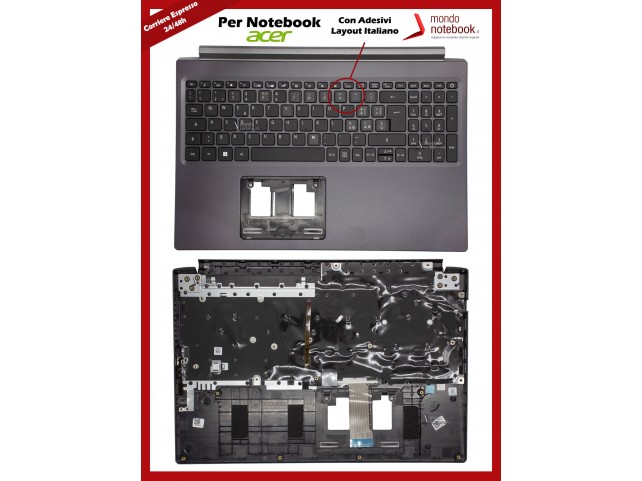 Tastiera con Top Case ACER Aspire A715-41G A715-42G A715-75G - CON ADESIVI LAYOUT ITALIANO
