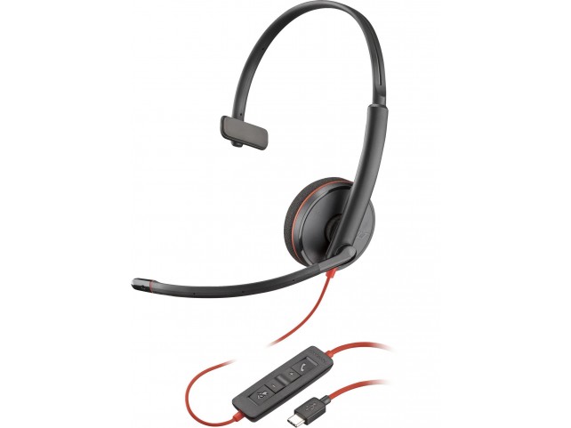 Poly 80S09A6 Blackwire 3210 Monaural USB-C  Headset (Bulk) Wired