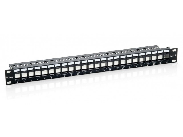 Equip 769224 24-Port Keystone Cat.6  Unshielded Patch Panel Black