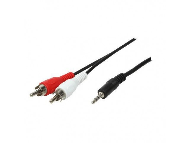 LogiLink CA1043 1x3.5mm - 2xRCA 5m audio  cable 3.5mm Black h St/St