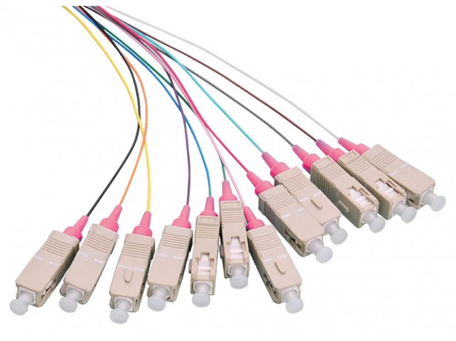 LOGON PROFESSIONAL LFP035 Fiber Pigtail Set 12x SC OM4  2M Colored with Violet