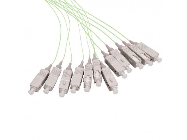LOGON PROFESSIONAL LFP045 Fiber Pigtail Set 12x SC OM5  2M Lime Green with Grey