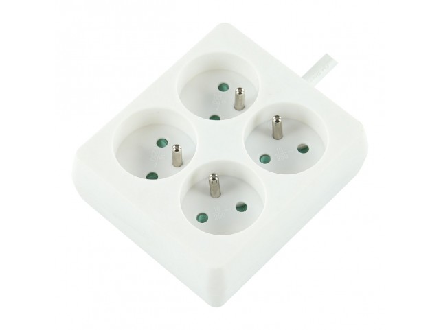 LOGON PROFESSIONAL LPS155 4-WAY POWER STRIP: WHITE -  16A - 1.5M CABLE - CARRE