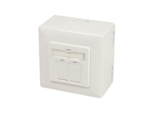 LogiLink NP0124 NP0124 socket-outlet 2 x  RJ-45 Metallic White