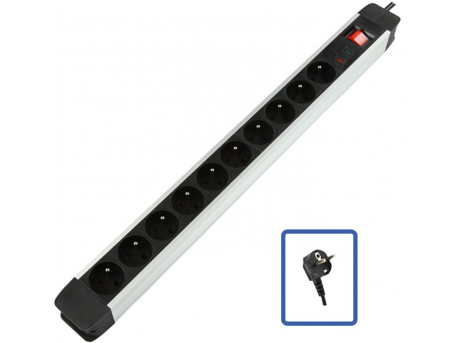 LOGON PROFESSIONAL LPS030 10-WAY POWER STRIP WITH SURGE  PROTECT 10x16A - 3500W -