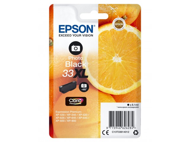 Epson C13T33614022 33XL Ink Photo Black Claria  Premium Singlepack