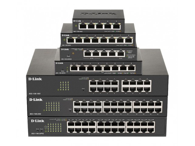 D-Link DGS-1100-08V2/E 8-Port Gigabit Smart Managed  Switch