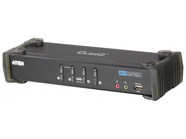 Aten CS1764A-AT-G 4p USB KVMP Supp DVI Display  4-Port USB DVI KVM Switch