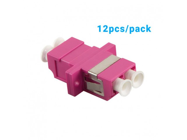 LOGON PROFESSIONAL LFA210 FIBER ADAPTOR DUPLEX LC/LC -  VIOLETT/OM4 - 12PCS/PACK +