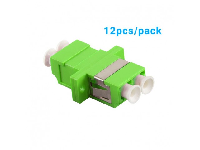 LOGON PROFESSIONAL LFA215 FIBER ADAPTOR DUPLEX LC/LC -  LIME GREEN/OM5 - 12PCS/PACK +