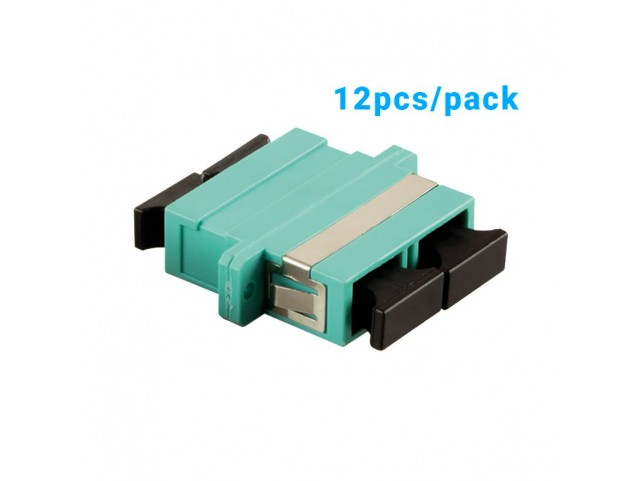 LOGON PROFESSIONAL LFA225 FIBER ADAPTOR DUPLEX SC/SC -  AQUA/OM3 - 12PCS/PACK +