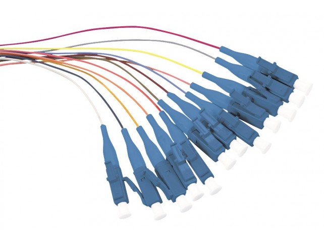 LOGON PROFESSIONAL LFP001 Fiber Pigtail Set 12x LC OS2  2M Colored with Blue