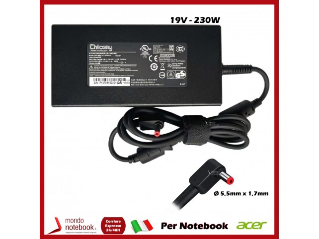 Alimentatore Originale ACER 230W 19V (5,5mm x 1,7mm) CC715-71 CC715-71P CC715-91P