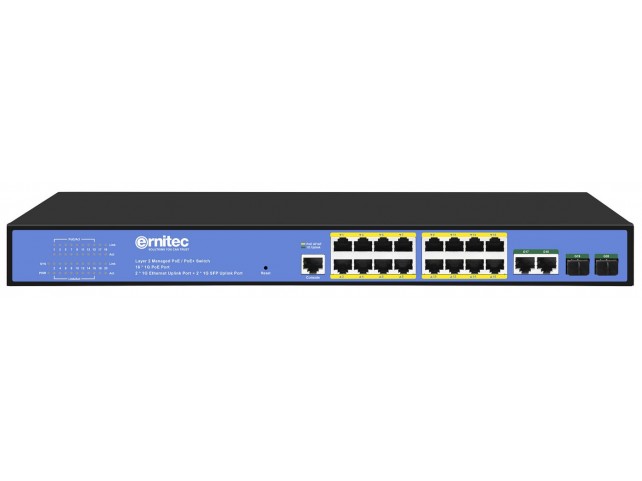 Ernitec ELECTRA-M16-1GB-285W Managed Layer 2+ Switch 16  Gigabit ports 2 Gigabit SFP