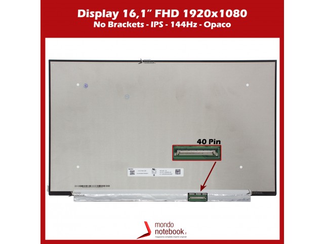 Display LCD 16,1" (1920x1080) FHD (NO BRACKET) 40 Pin DX IPS 144Hz