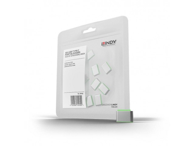 Lindy 40438 Usb Type C Port Blockers  Green 10Pcs