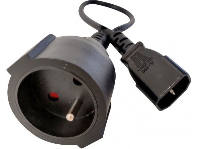 LOGON TC24NC POWER CABLE IEC320-C14 TO  FRENCH FEMALE - 23CM - UPS TO
