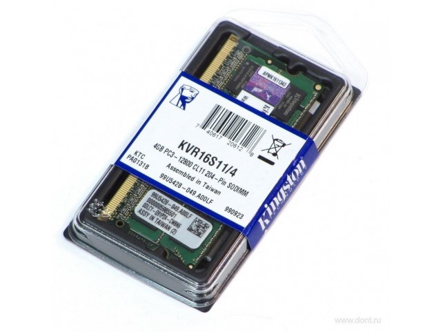 RAM SO-DIMM NOTEBOOK DDR3L 4GB PC3L-12800 1600Mhz 1.35V KINGSTON