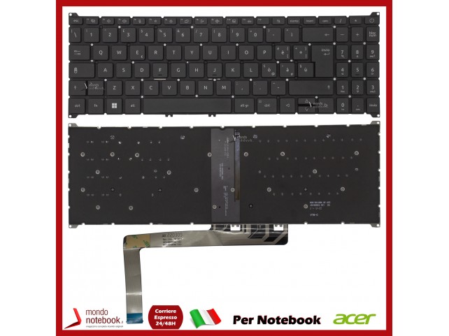 Tastiera Notebook ACER Aspire 3 A315-59 A515-57 A715-51 A715-76 Italiana Retroilluminata