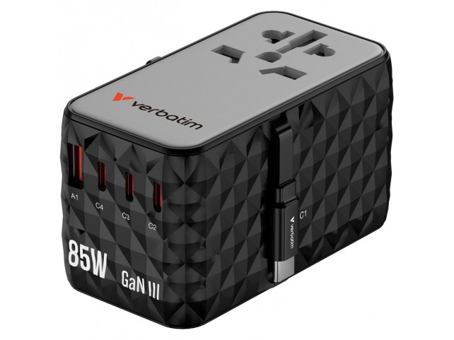 Verbatim 32127 Charge n Travel Diamond 85W  Retractable Cable