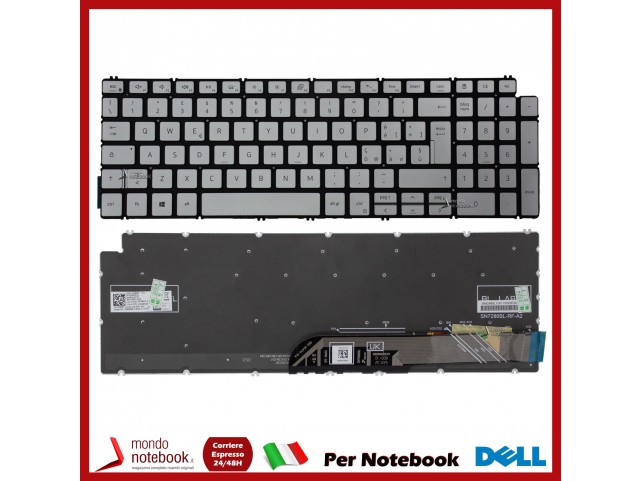 Tastiera Notebook DELL 15 7590 5584 5590 5593 5594 5598 - Retroill. Silver