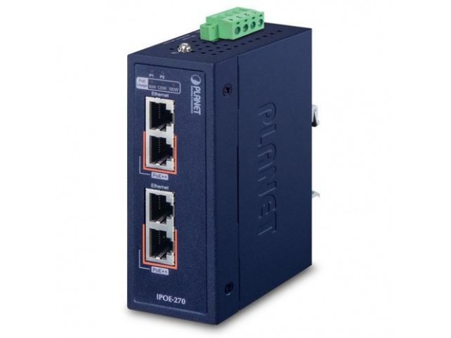 Planet IPOE-270 IP30 Industrial 2-Port  Multi-gigabit 802.3bt PoE++