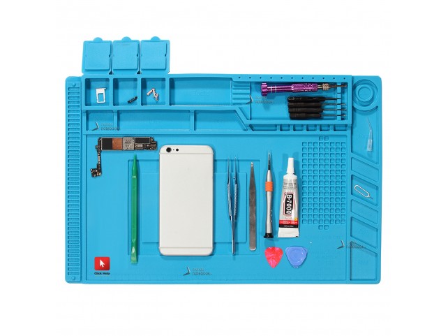 Tappetino 30cm x 45cm in silicone ESD antistatico antiscivolo resistente fino a 500° per riparaz