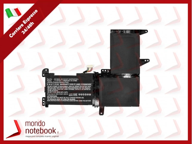 Batteria Compatibile Alta Qualità ASUS S510 X510 41Wh Li-Pol 11.52V 3600mAh