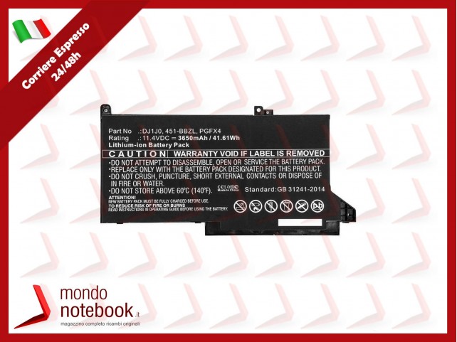 Batteria Compatibile Alta Qualità DELL Latitude 12 7000 7480 7490 - 11,4V 3650mAh