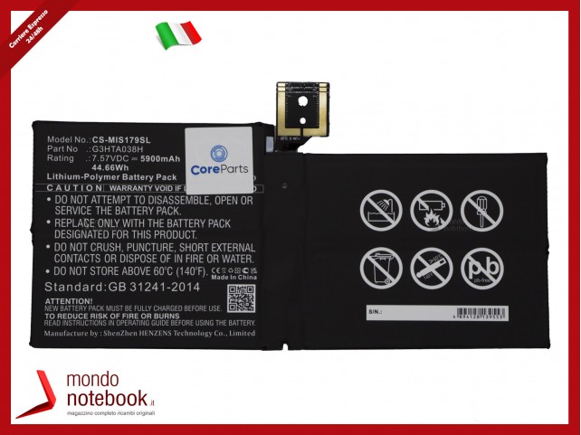 Batteria Compatibile Alta Qualità Microsoft Surface Pro 5 7.57V 5900mAh