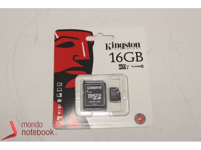 Micro SD Kingston 16 GB con adattatore CLASSE 10