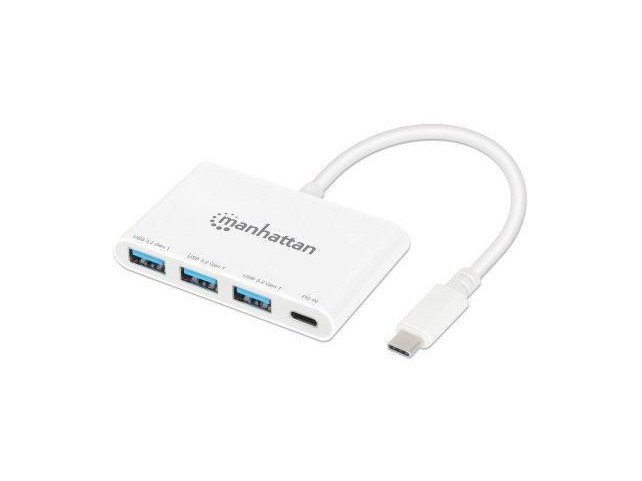Manhattan 168434 Usb-C Dock/Hub Ports (4):  Usb-A (X3) And Usb-C 5 Gbps