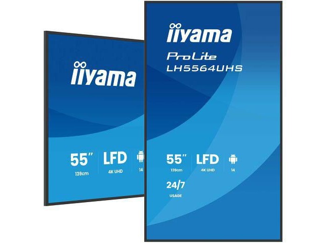 iiyama LH5564UHS-B1AG 55 LFD 3840x2160 Portrait  24/7 Android AG