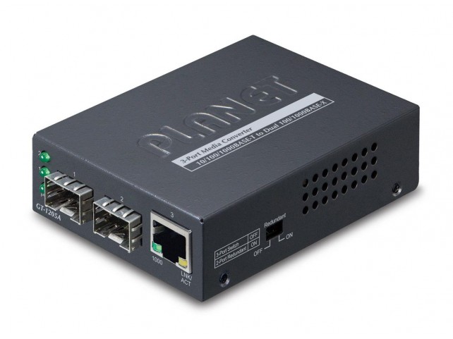 Planet GT-1205A 1-Port 10/100/1000Base-T  2-P Gigabit SFP Switch/Redund