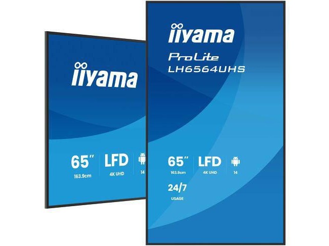 iiyama LH6564UHS-B1AG 65 LFD 3840x2160 Portrait  24/7 Android AG