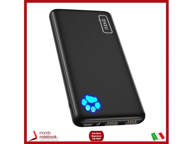 INIU Power Bank, 10000mAh Ultra Sottile & Leggero Ricarica Rapida Powerbank, Caricatore Portatile Po