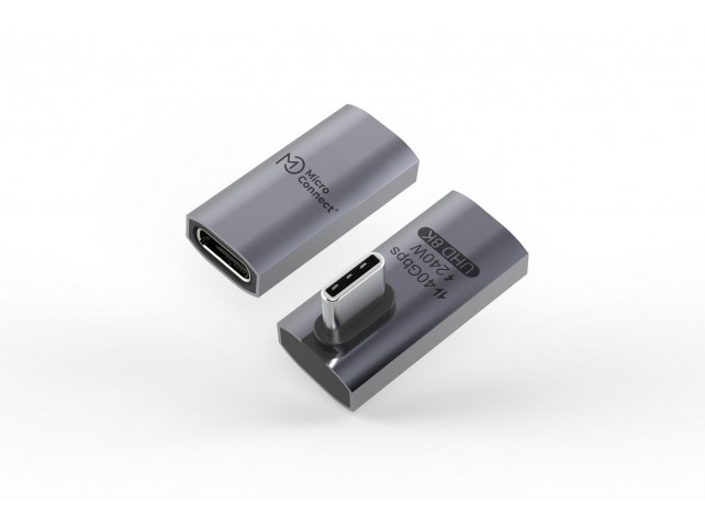 MicroConnect USB4-CCFAS-240W Premium USB4 Gen 3x2 USB-C  angeled straight adapter