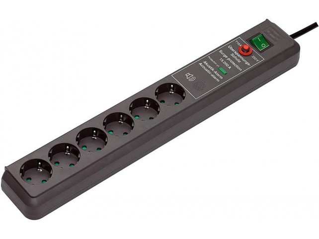 Brennenstuhl 1159540376 Secure-Tec Surge Protection  15.000 A 6 AC outlet(s) Black