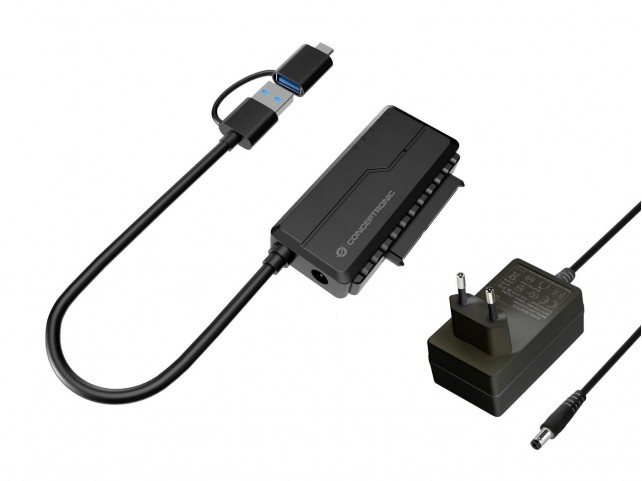 Conceptronic ABBY21B Usb 3.0 Sata Adapter With  Power Adapter 2.5 /3.5 Sata