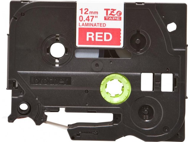 Brother TZE-435 TZE-435 LAMINATED TAPE 12MM  8M WHITE ON RED
